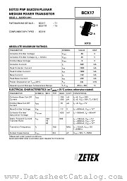BCX18R datasheet pdf Zetex Semiconductors