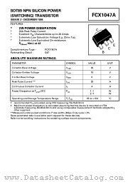 FCX1047A datasheet pdf Zetex Semiconductors