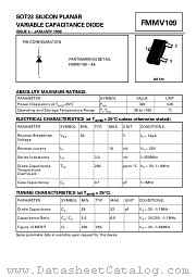 FMMV109 datasheet pdf Zetex Semiconductors