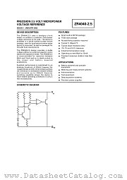 ZR4040-2.5 datasheet pdf Zetex Semiconductors