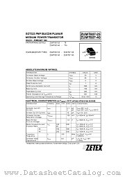 ZUMT807 datasheet pdf Zetex Semiconductors