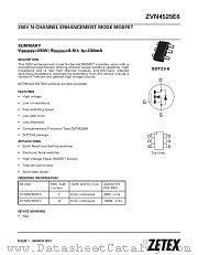 ZVN4525E6 datasheet pdf Zetex Semiconductors