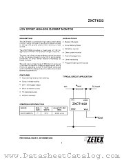 ZXCT1022 datasheet pdf Zetex Semiconductors