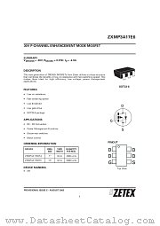 ZXMP3A17E6 datasheet pdf Zetex Semiconductors