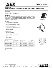 ZXT10N50DE6 datasheet pdf Zetex Semiconductors