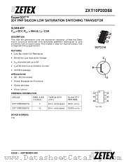 ZXT10P20DE6 datasheet pdf Zetex Semiconductors