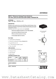 ZXT3M322 datasheet pdf Zetex Semiconductors