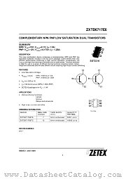 ZXTD6717E6 datasheet pdf Zetex Semiconductors