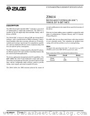 Z8614 datasheet pdf Zilog