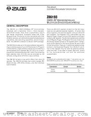 Z86193 datasheet pdf Zilog