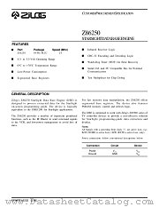 Z86250 datasheet pdf Zilog