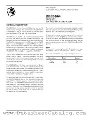 Z86C64 datasheet pdf Zilog