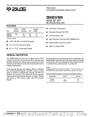 Z86E0612PSC datasheet pdf Zilog