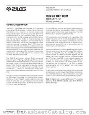 Z86E4700ZDP datasheet pdf Zilog