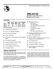 Z86L08 datasheet pdf Zilog