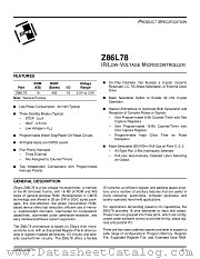 Z86L78 datasheet pdf Zilog