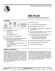 Z86L80 datasheet pdf Zilog