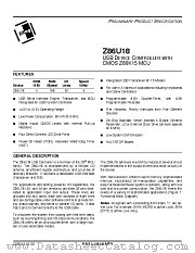 Z86U18 datasheet pdf Zilog