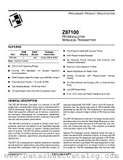 Z87100 datasheet pdf Zilog