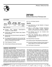 Z87200 datasheet pdf Zilog