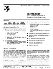 Z87001 datasheet pdf Zilog