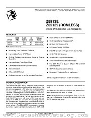 Z89139 datasheet pdf Zilog