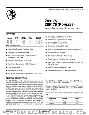 Z89175 datasheet pdf Zilog