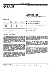 Z89302 datasheet pdf Zilog
