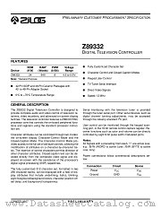 Z89332 datasheet pdf Zilog