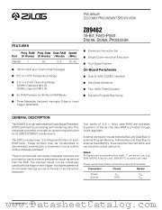 Z89462 datasheet pdf Zilog