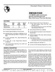 Z8E520 datasheet pdf Zilog