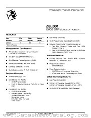 Z8E001 datasheet pdf Zilog