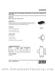 ZX5T853G datasheet pdf Zetex Semiconductors