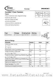 SPD03N50C3 datasheet pdf Infineon