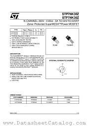 STF7NK30Z datasheet pdf ST Microelectronics