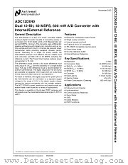 ADC12D040CIVSX datasheet pdf National Semiconductor