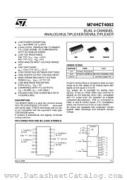M74HCT4052TTR datasheet pdf ST Microelectronics