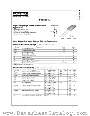 FJE5304DTU datasheet pdf Fairchild Semiconductor