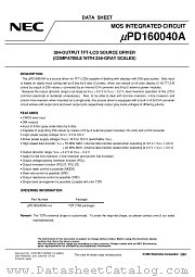 UPD160040A datasheet pdf NEC
