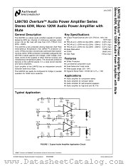 LM4780 datasheet pdf National Semiconductor