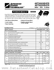 APT6025SVFR datasheet pdf Advanced Power Technology