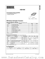 KSB1098YTU datasheet pdf Fairchild Semiconductor