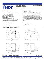 IDT74ALVC162244PF datasheet pdf IDT