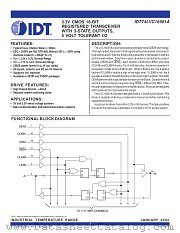 IDT74LVC16501APV8 datasheet pdf IDT