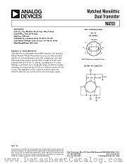 MAT01AH/883C datasheet pdf Analog Devices