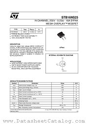 STB16NS25T4 datasheet pdf ST Microelectronics