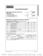 KSC5402DTTU datasheet pdf Fairchild Semiconductor