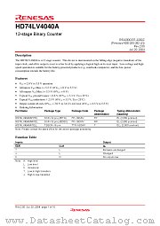HD74LV4040A datasheet pdf Renesas