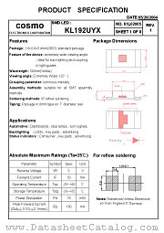 KL192UYX datasheet pdf Cosmo Electronics