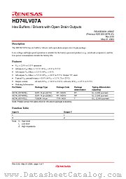HD74LV07A datasheet pdf Renesas